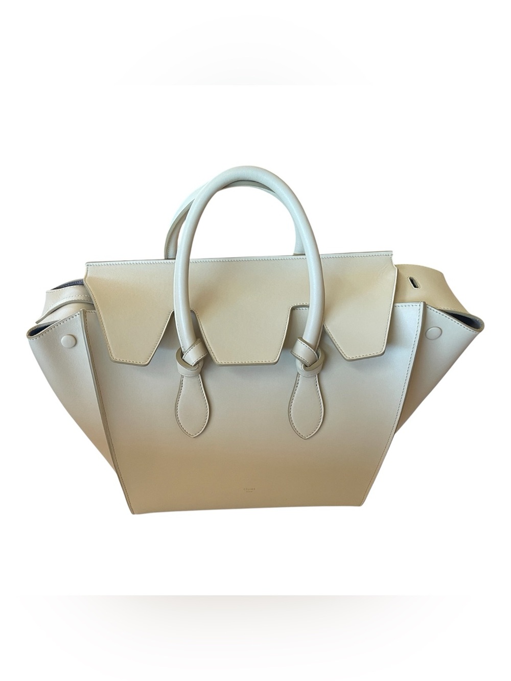 CELINE Luggage Leather Satchel/Top Handle Bag Cream Medium